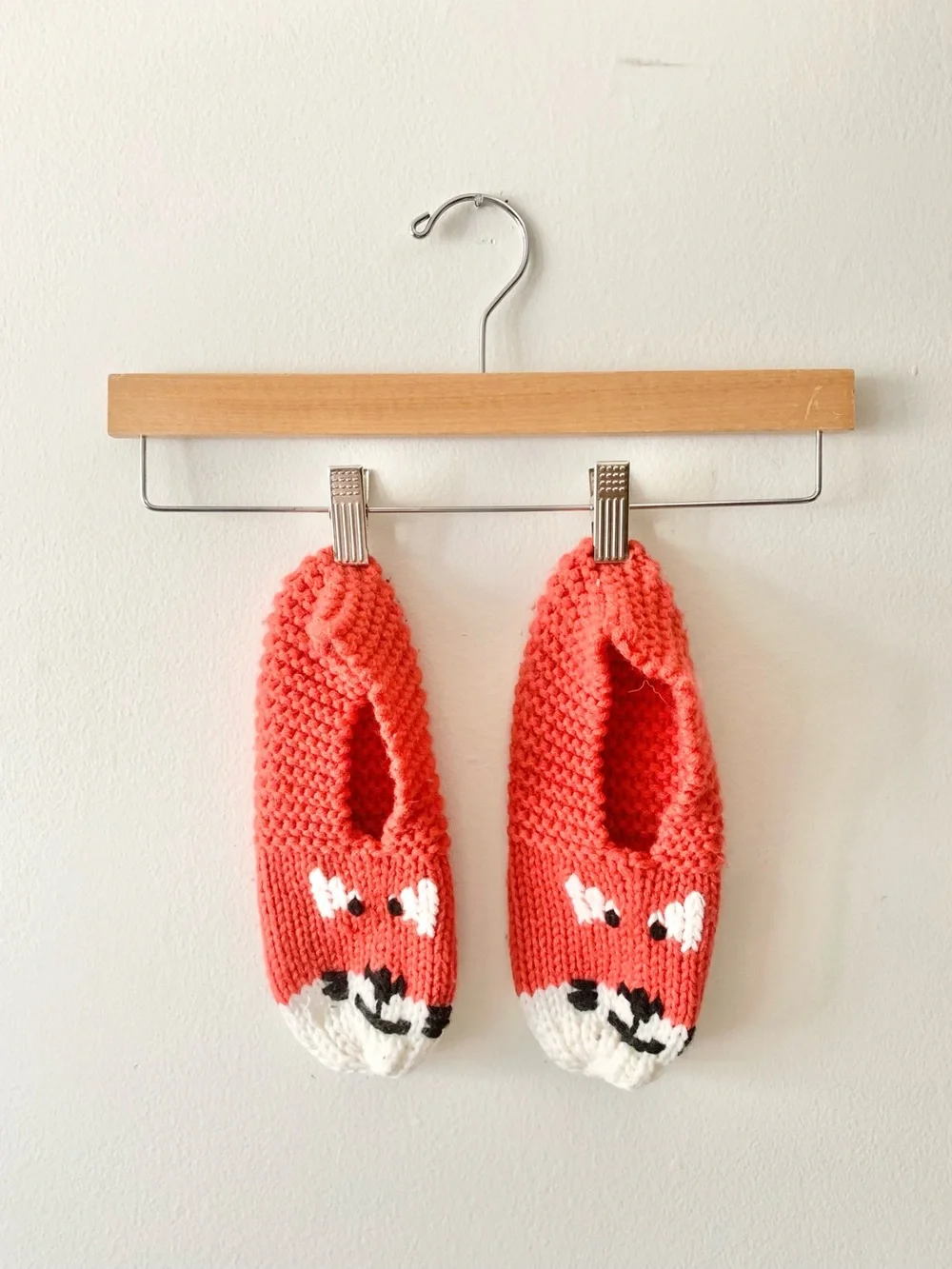 NEW Orange Cute Fox Knit Slippers Socks